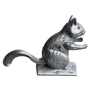 Vintage Cast Aluminum Squirrel Nutcracker with Tail Lever – Rustic Lodge Decor